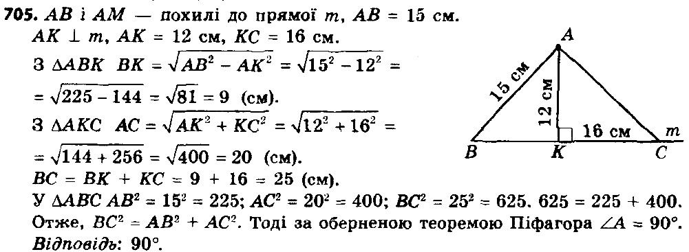 Вправа 705 геометрія 8 клас Істер 2016