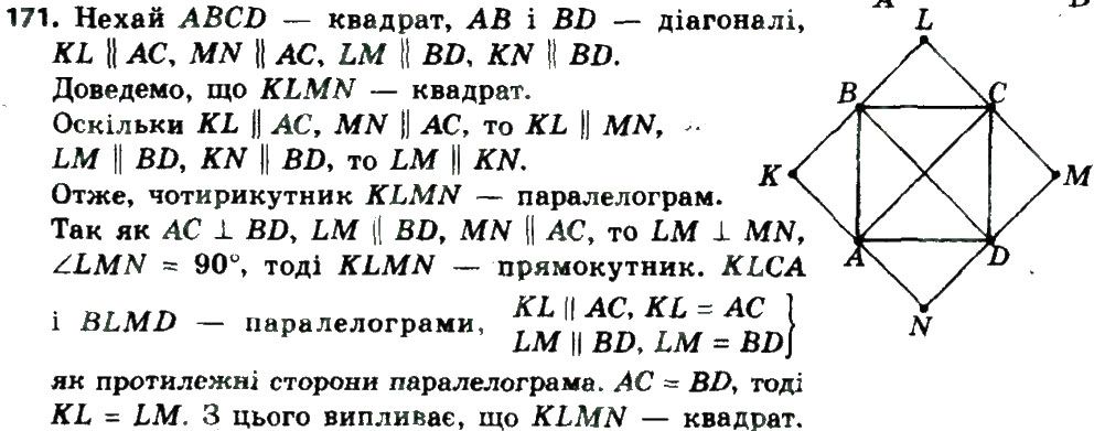 Вправа 171 геометрія 8 клас Мерзляк Полонскький Якір 2016