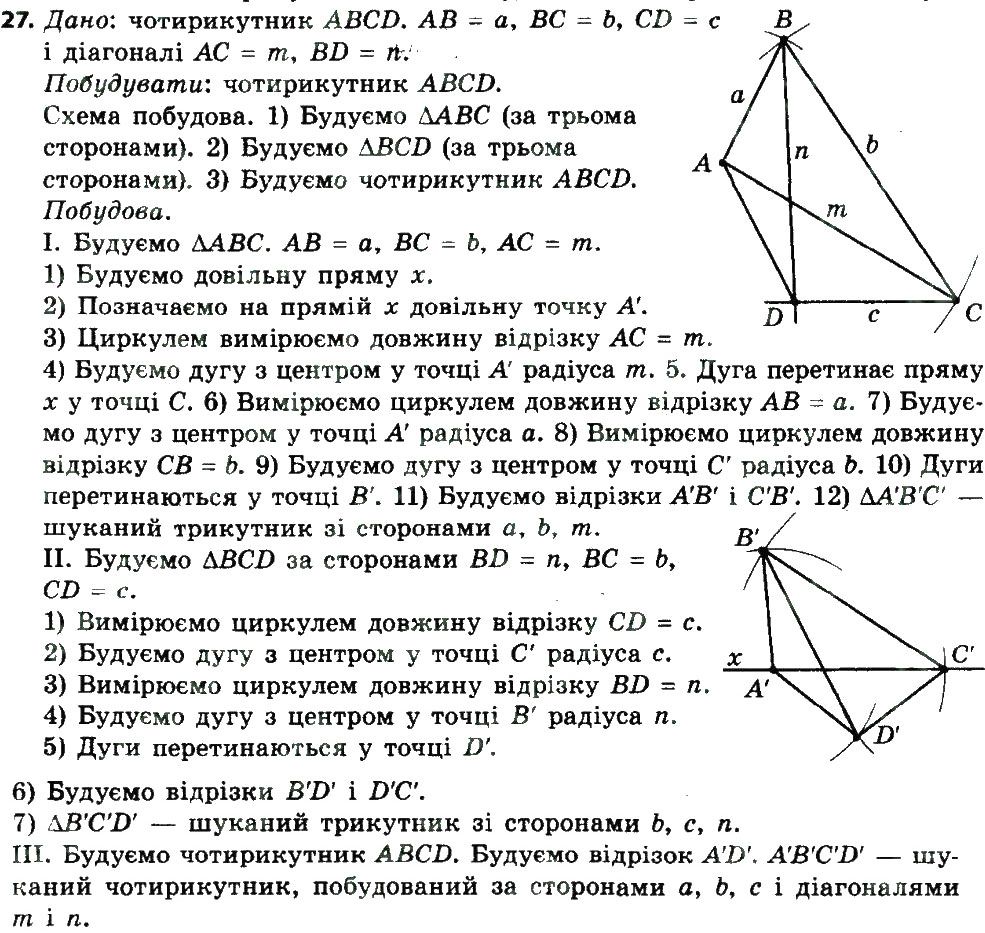 Вправа 27 геометрія 8 клас Мерзляк Полонскький Якір 2016