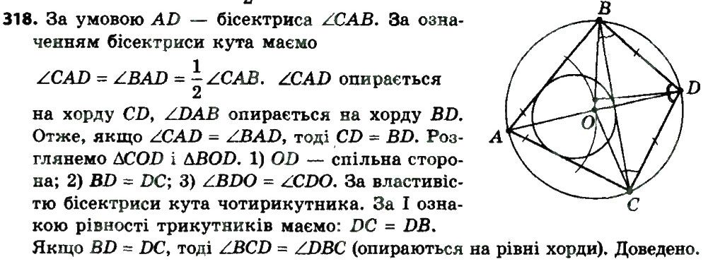 Вправа 318 геометрія 8 клас Мерзляк Полонскький Якір 2016