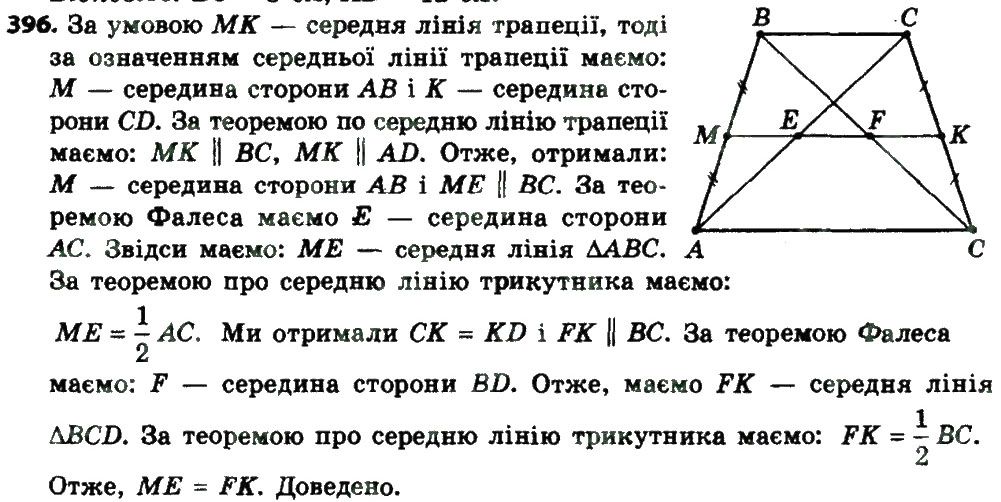 Вправа 396 геометрія 8 клас Мерзляк Полонскький Якір 2016