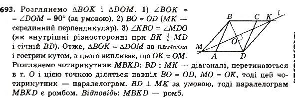 Вправа 693 геометрія 8 клас Мерзляк Полонскький Якір 2016