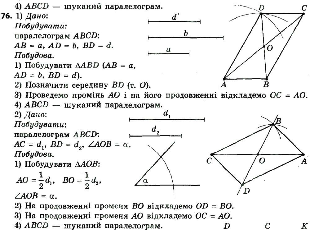 Вправа 76 геометрія 8 клас Мерзляк Полонскький Якір 2016