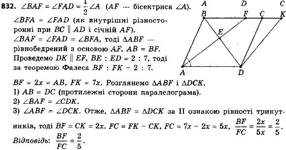 Вправа 832 геометрія 8 клас Мерзляк Полонскький Якір 2016