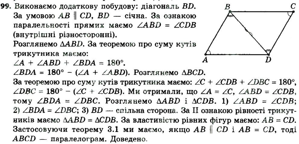 Вправа 99 геометрія 8 клас Мерзляк Полонскький Якір 2016