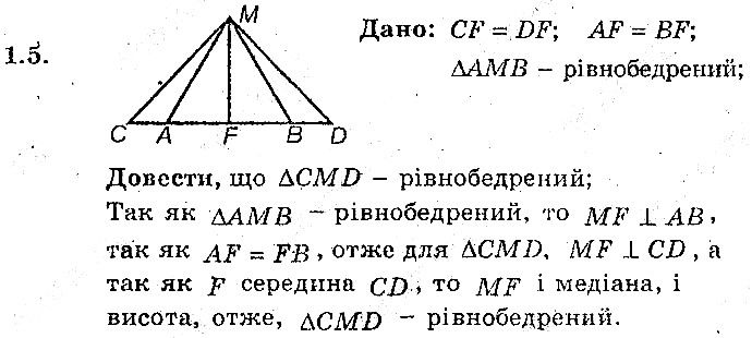 Вправа 1.5 геометрія 8 клас Мерзляк Полонскький Якір (поглиблений режим) 2016