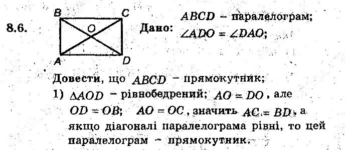 Вправа 8.6 геометрія 8 клас Мерзляк Полонскький Якір (поглиблений режим) 2016