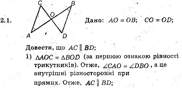 Вправа 2.1 геометрія 8 клас Мерзляк Полонскький Якір (поглиблений режим) 2016