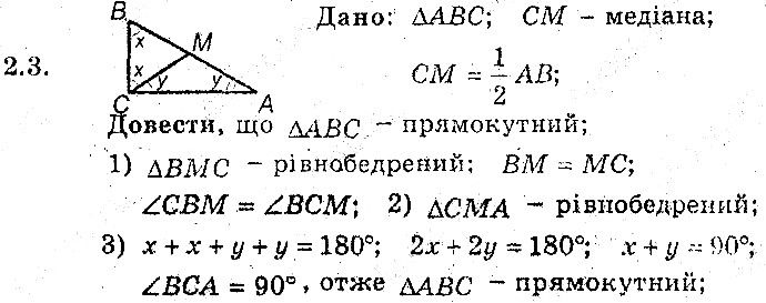 Вправа 2.3 геометрія 8 клас Мерзляк Полонскький Якір (поглиблений режим) 2016