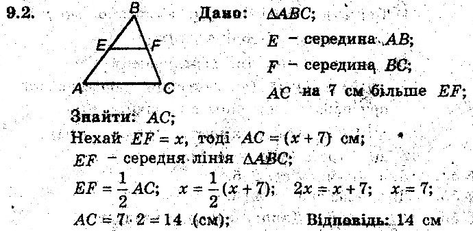 Вправа 9.2 геометрія 8 клас Мерзляк Полонскький Якір (поглиблений режим) 2016