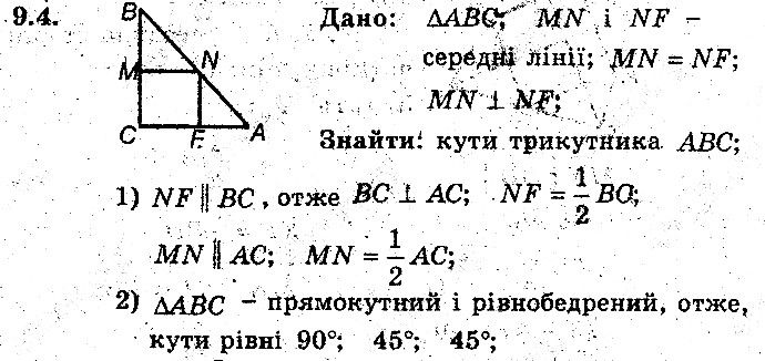 Вправа 9.4 геометрія 8 клас Мерзляк Полонскький Якір (поглиблений режим) 2016