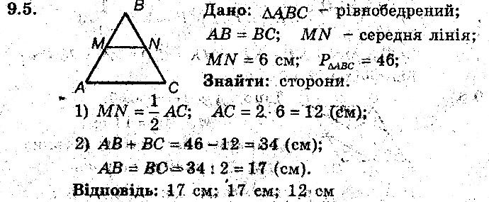 Вправа 9.5 геометрія 8 клас Мерзляк Полонскький Якір (поглиблений режим) 2016