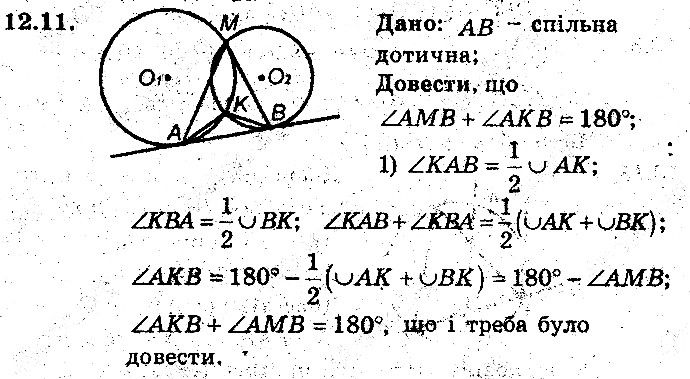 Вправа 12.11 геометрія 8 клас Мерзляк Полонскький Якір (поглиблений режим) 2016