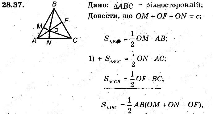 Вправа 28.37 геометрія 8 клас Мерзляк Полонскький Якір (поглиблений режим) 2016