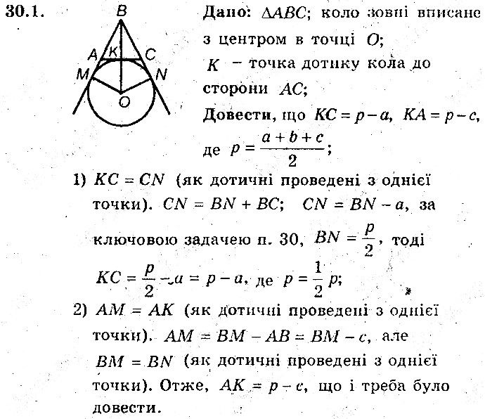Вправа 30.1 геометрія 8 клас Мерзляк Полонскький Якір (поглиблений режим) 2016