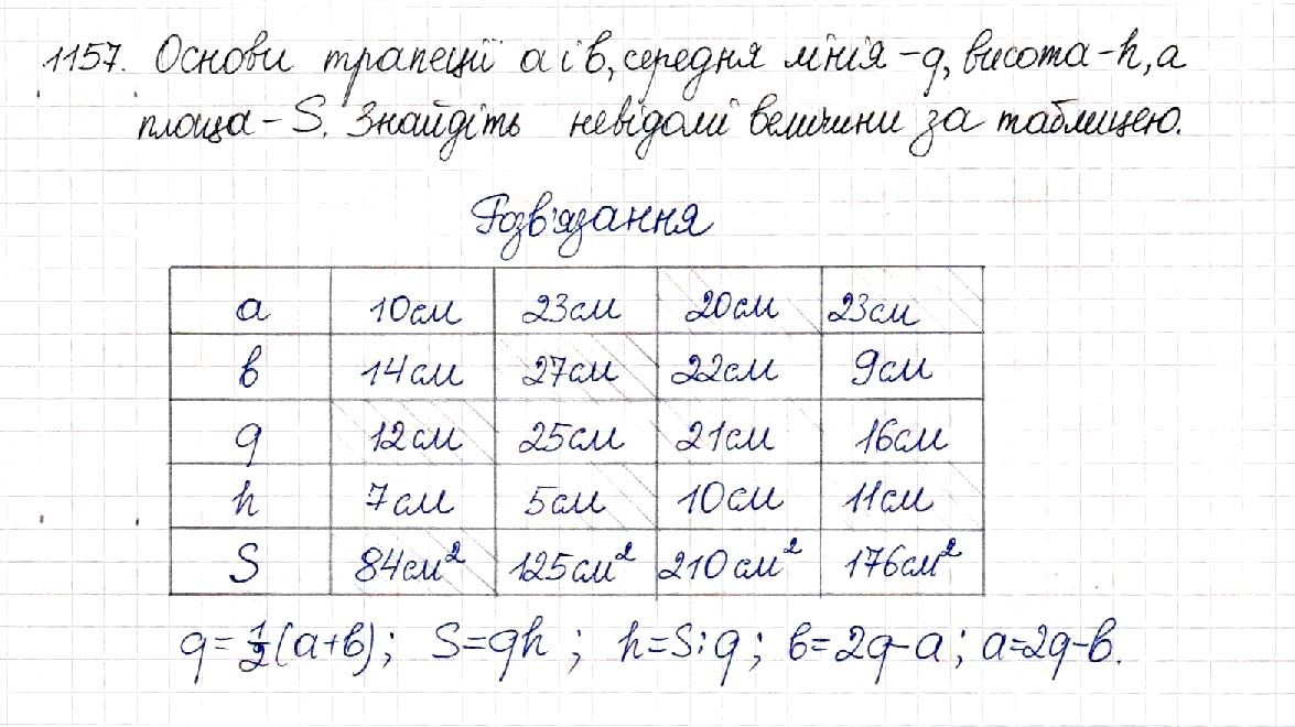 Вправа 1157 геометрія 8 клас Будна Тарасенкова 2016