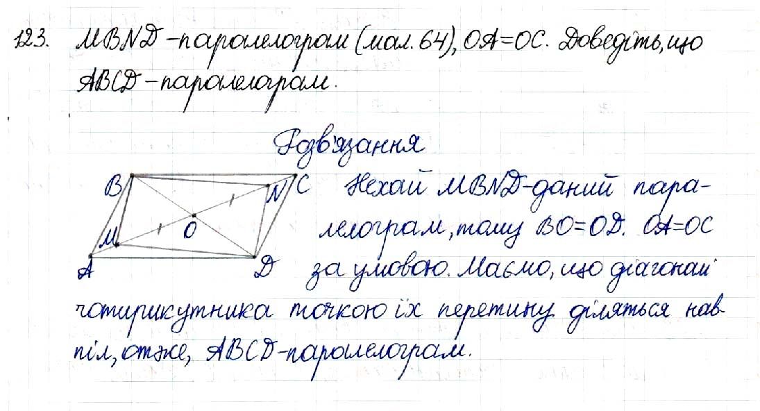 Вправа 123 геометрія 8 клас Будна Тарасенкова 2016