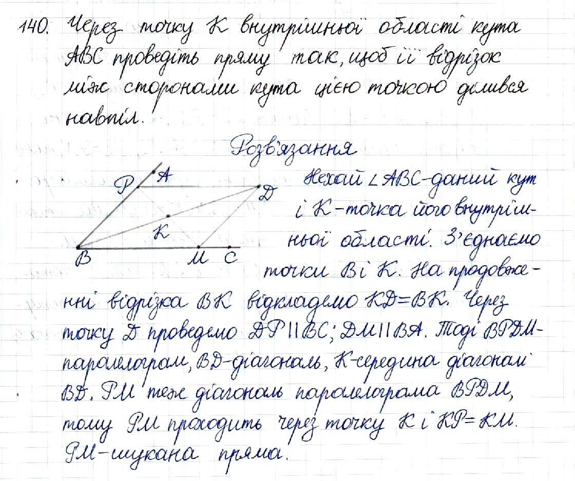 Вправа 140 геометрія 8 клас Будна Тарасенкова 2016