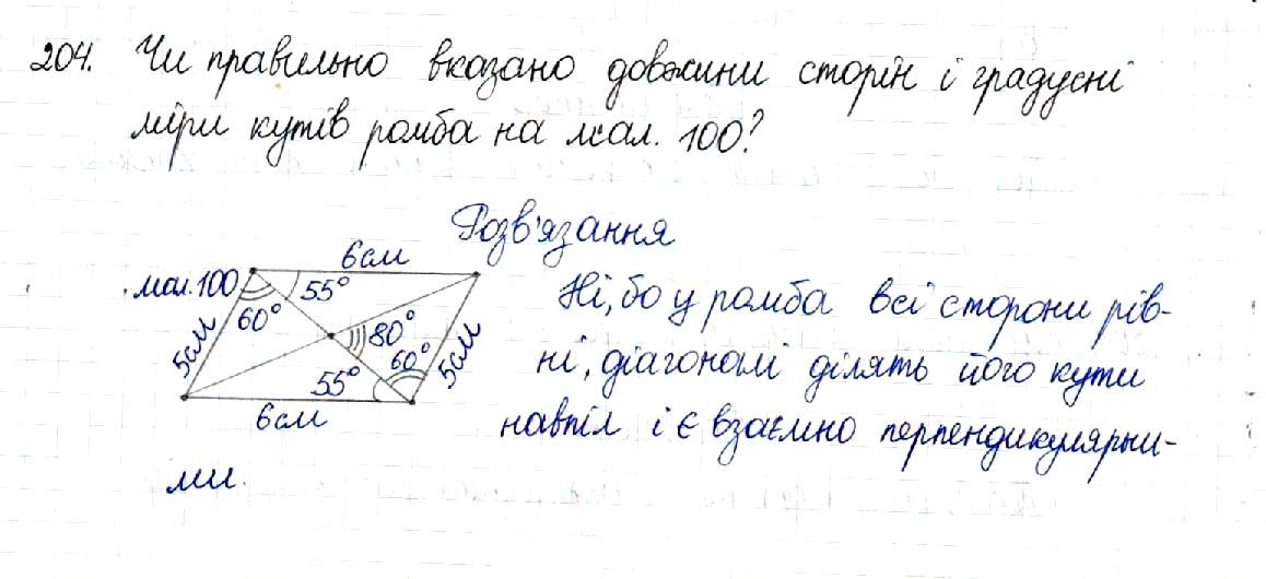 Вправа 204 геометрія 8 клас Будна Тарасенкова 2016