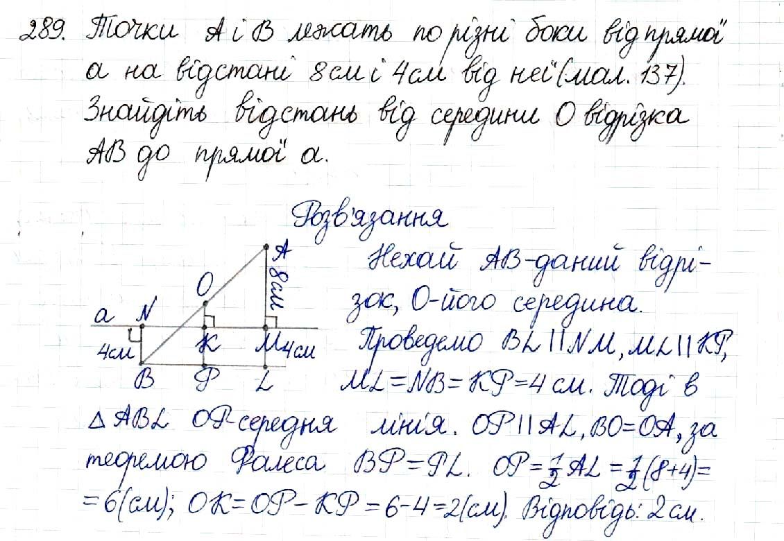 Вправа 289 геометрія 8 клас Будна Тарасенкова 2016