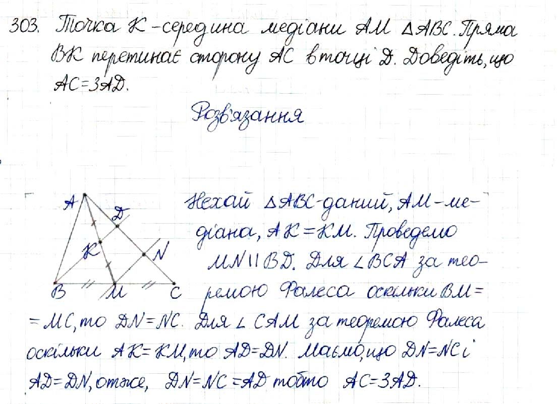 Вправа 303 геометрія 8 клас Будна Тарасенкова 2016