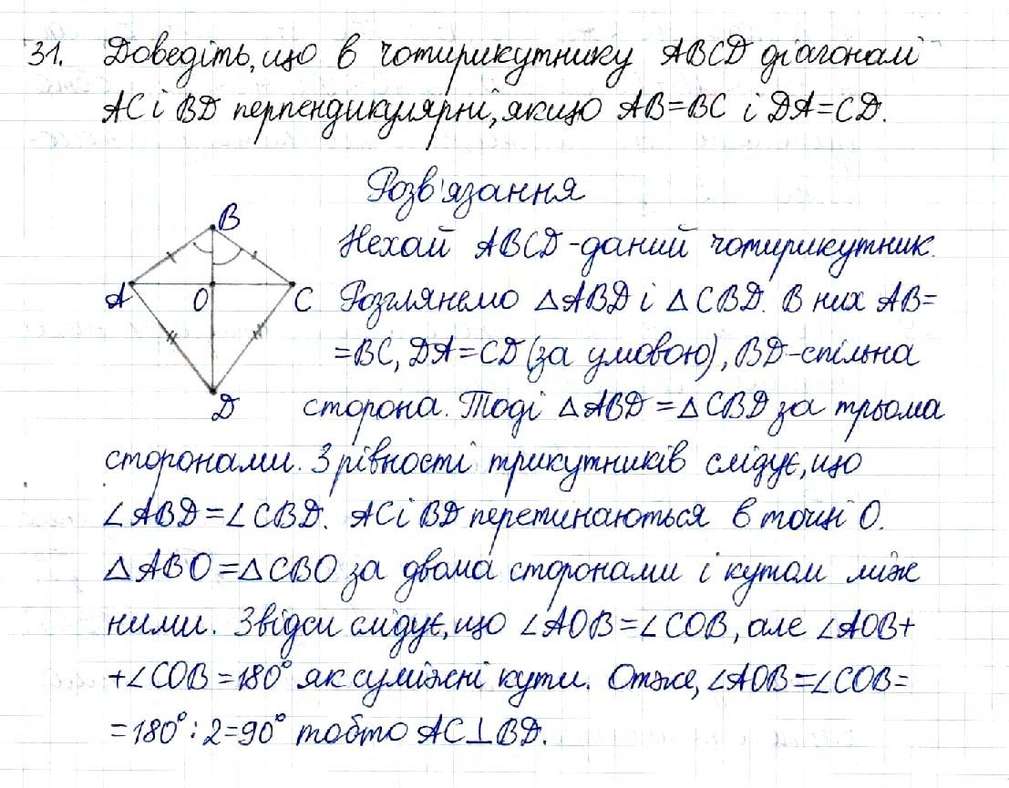 Вправа 31 геометрія 8 клас Будна Тарасенкова 2016