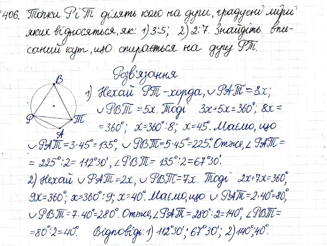 Вправа 406 геометрія 8 клас Будна Тарасенкова 2016