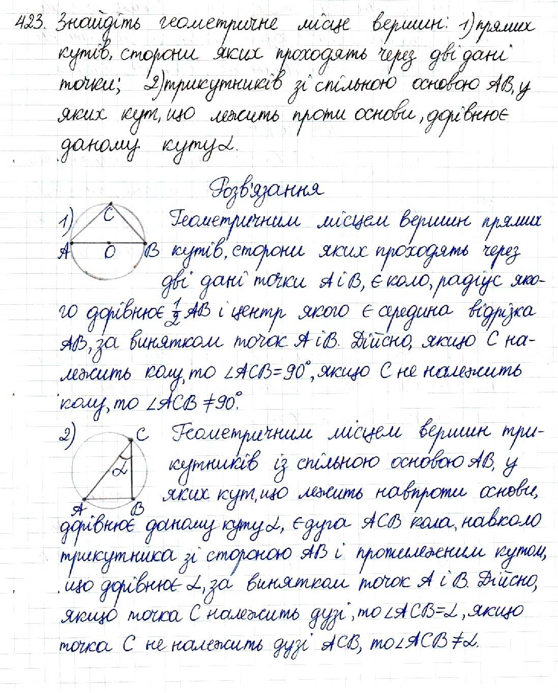 Вправа 423 геометрія 8 клас Будна Тарасенкова 2016