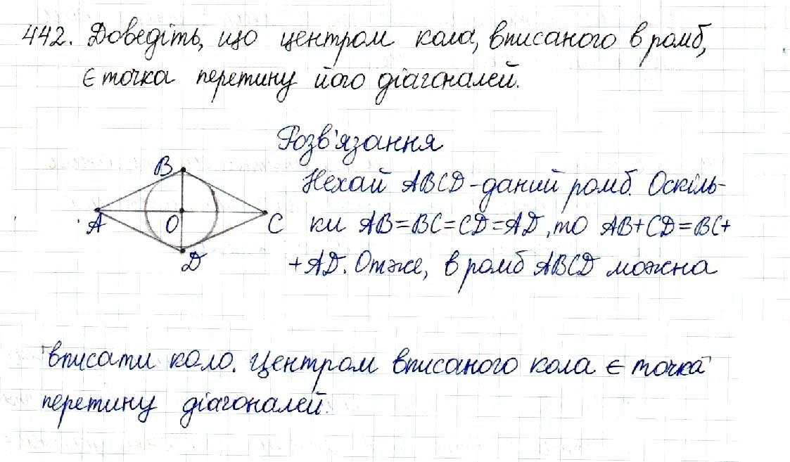 Вправа 442 геометрія 8 клас Будна Тарасенкова 2016