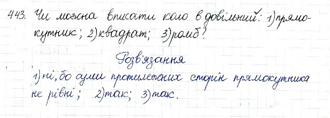Вправа 443 геометрія 8 клас Будна Тарасенкова 2016