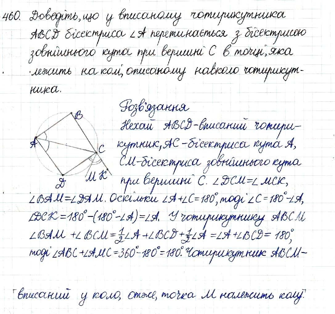 Вправа 460 геометрія 8 клас Будна Тарасенкова 2016