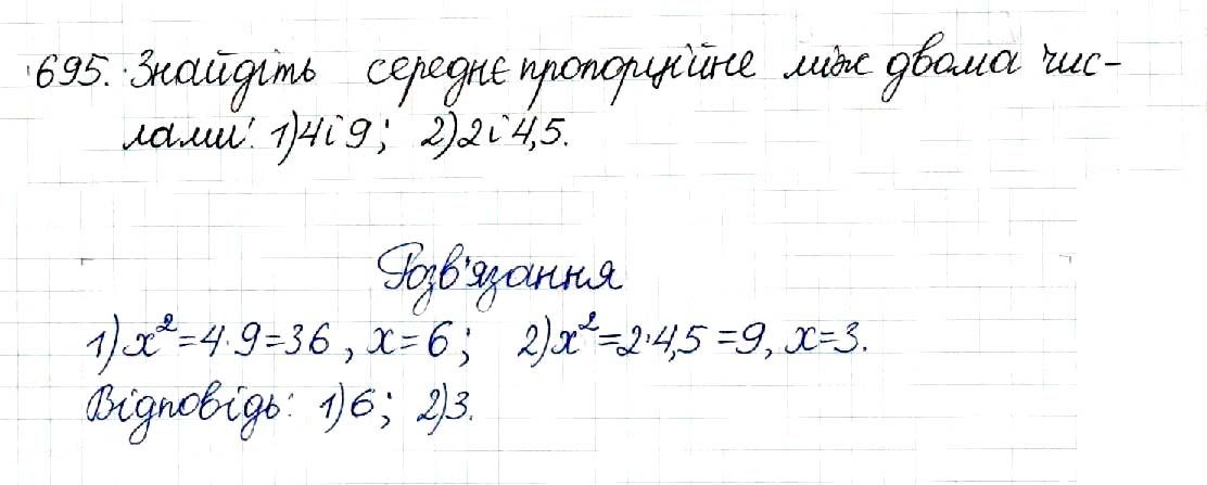 Вправа 695 геометрія 8 клас Будна Тарасенкова 2016