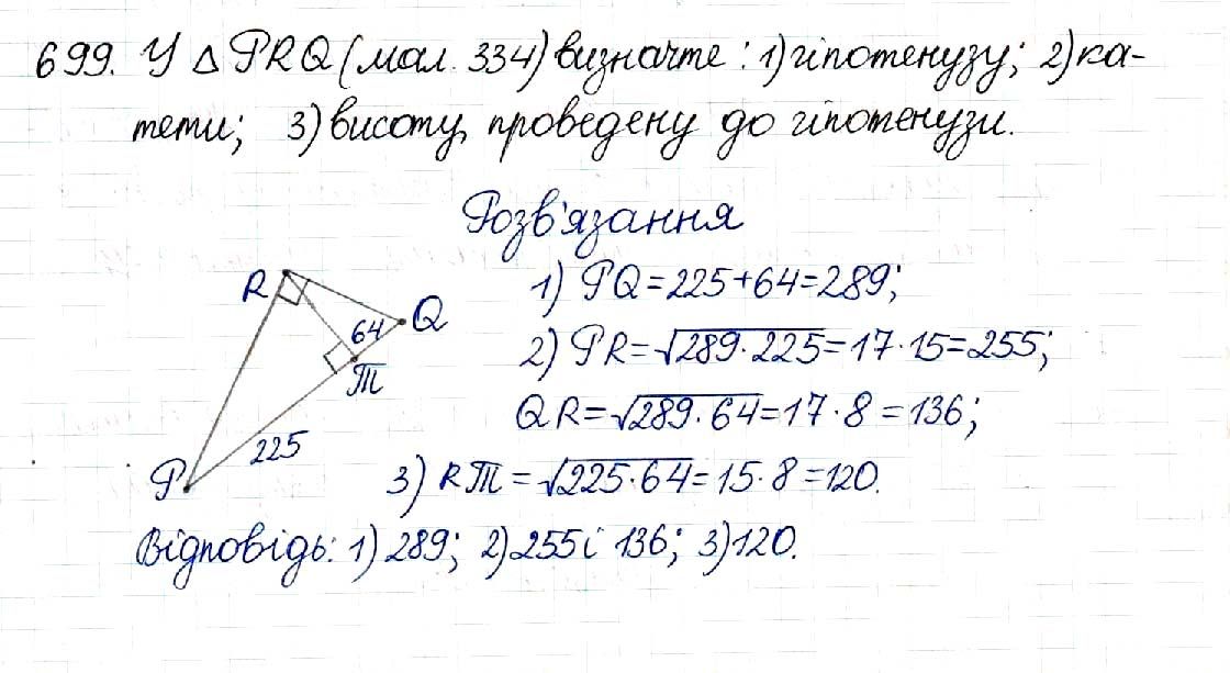 Вправа 699 геометрія 8 клас Будна Тарасенкова 2016