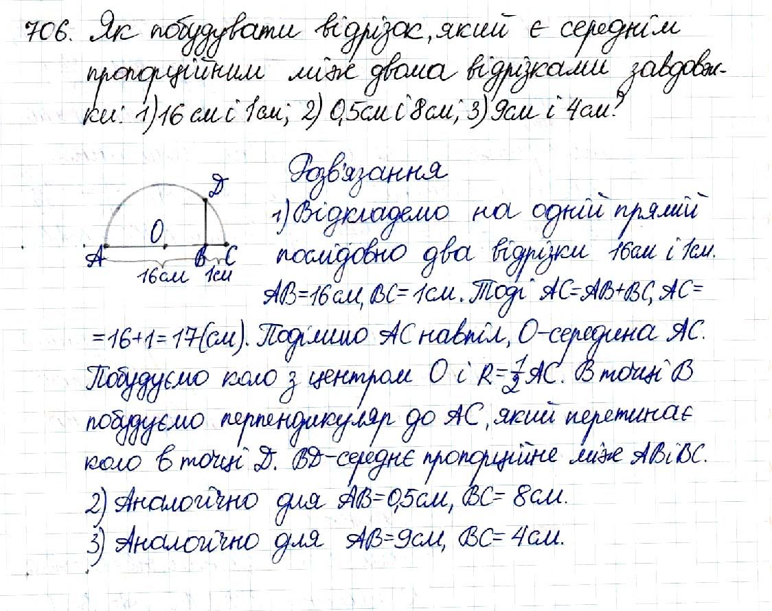 Вправа 706 геометрія 8 клас Будна Тарасенкова 2016