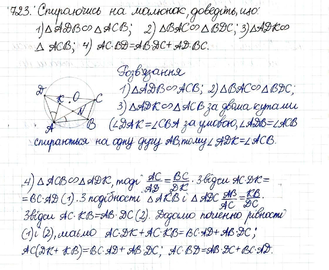 Вправа 723 геометрія 8 клас Будна Тарасенкова 2016