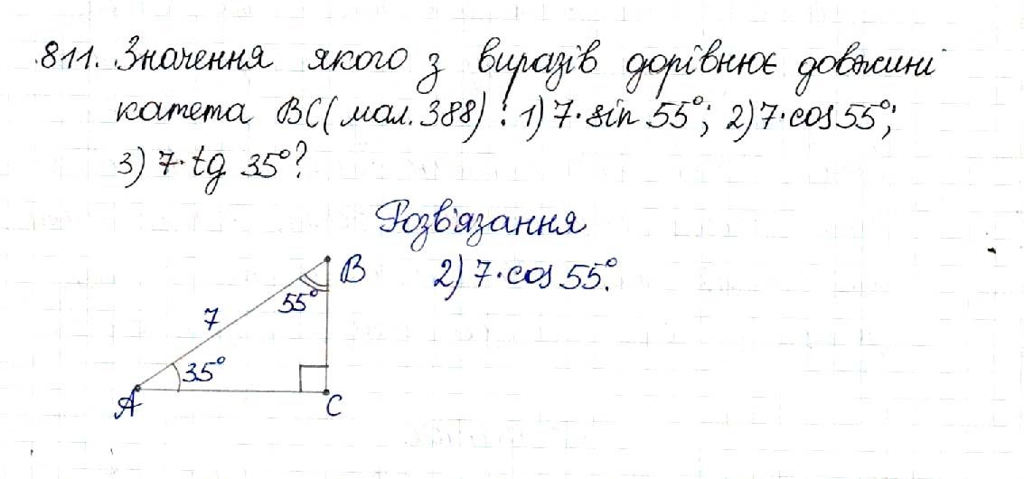 Вправа 811 геометрія 8 клас Будна Тарасенкова 2016