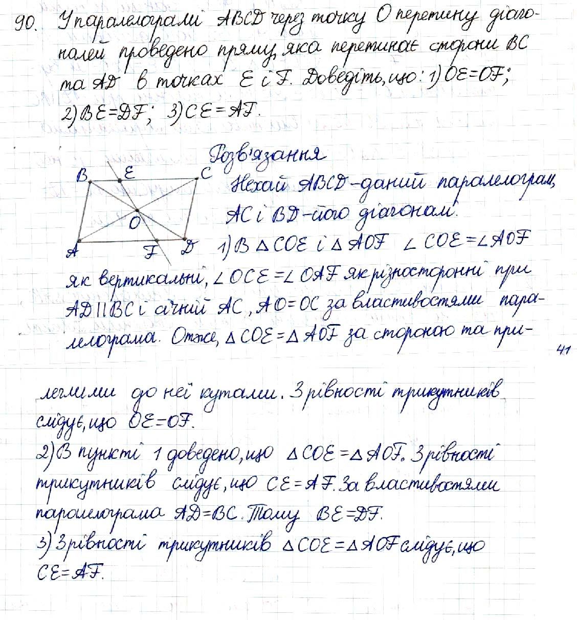 Вправа 90 геометрія 8 клас Будна Тарасенкова 2016