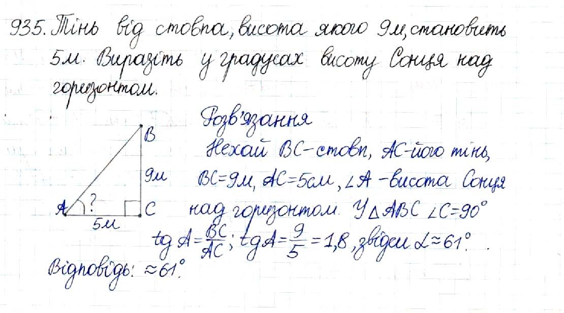 Вправа 935 геометрія 8 клас Будна Тарасенкова 2016