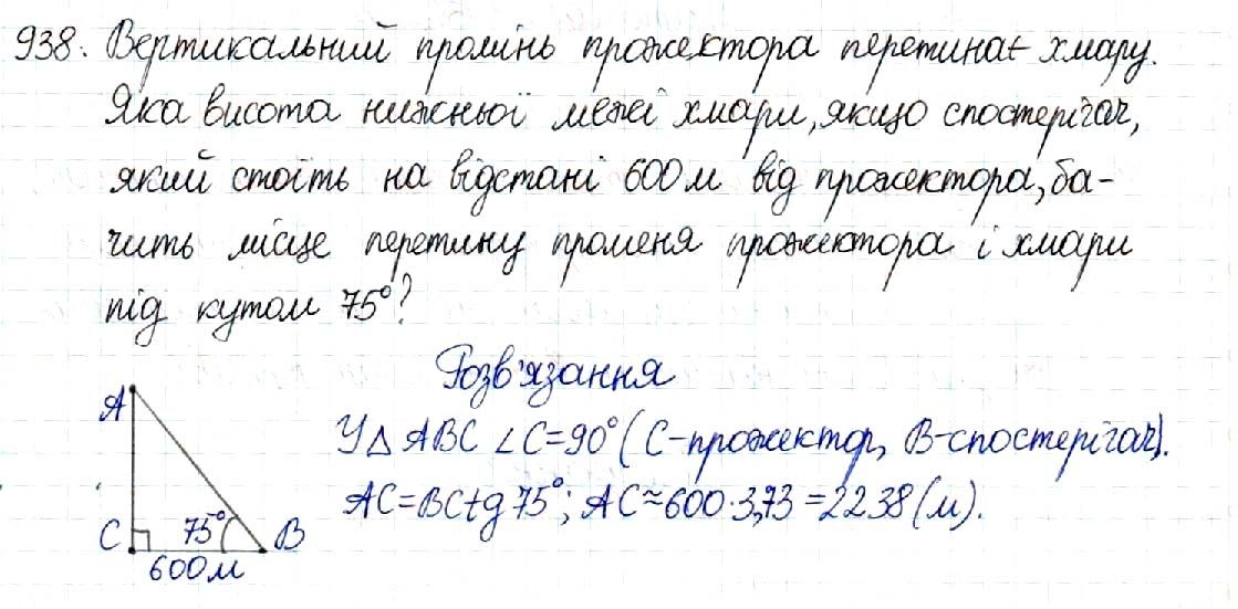 Вправа 938 геометрія 8 клас Будна Тарасенкова 2016