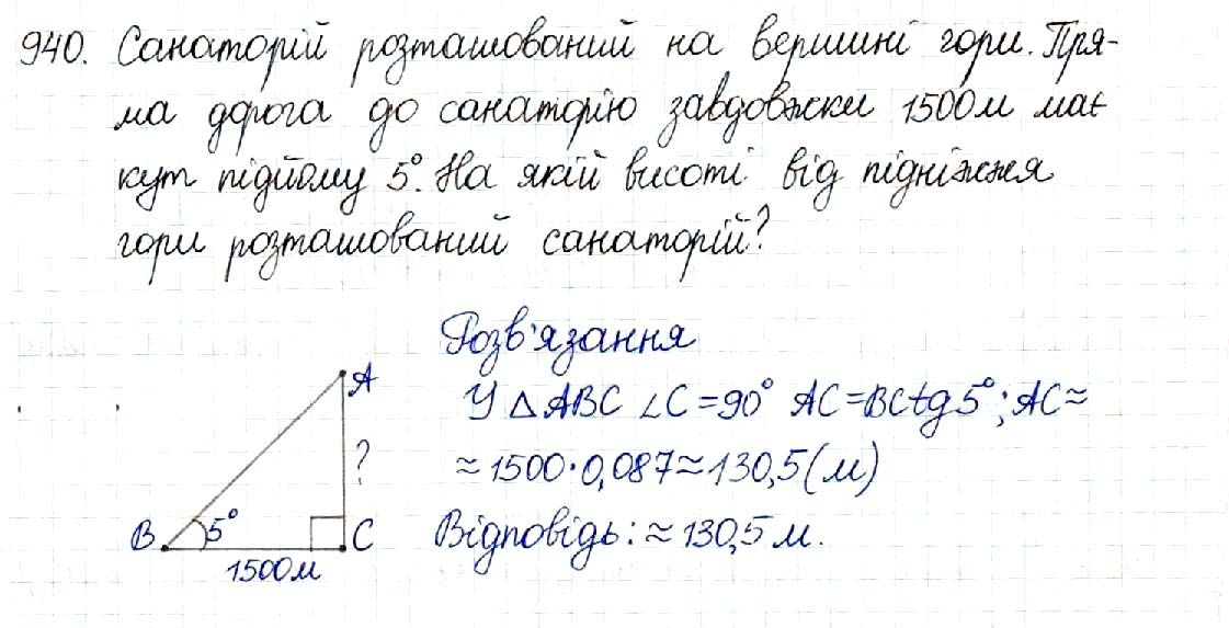 Вправа 940 геометрія 8 клас Будна Тарасенкова 2016