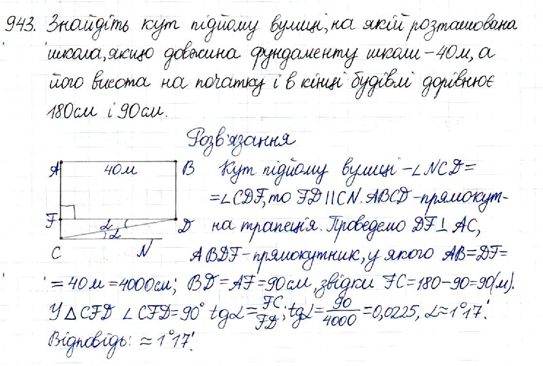 Вправа 943 геометрія 8 клас Будна Тарасенкова 2016