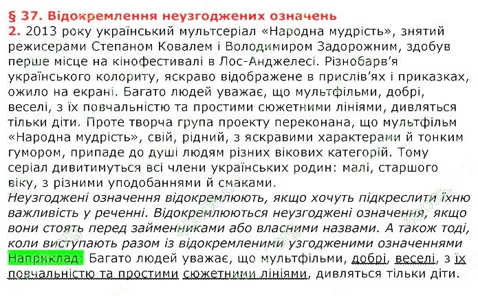 Параграф 37 Вправа 2 українська мова 8 клас Авраменко 2016