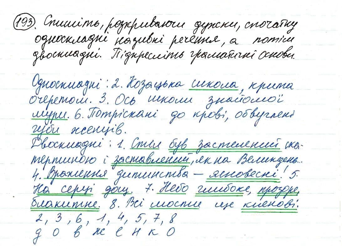 Вправа 193 українська мова 8 клас Заболотний 2016