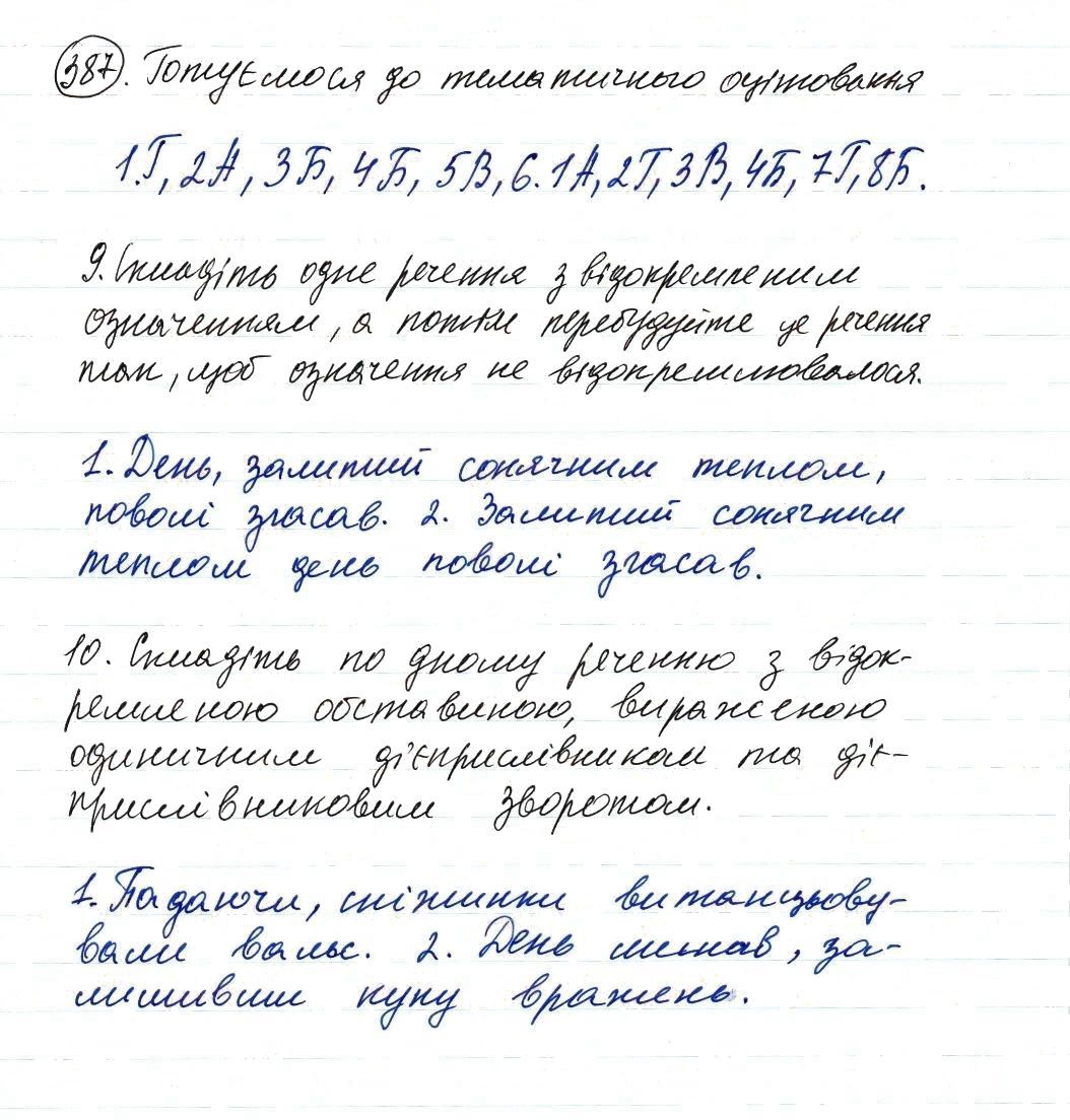 Вправа 387 українська мова 8 клас Заболотний 2016 - Екстра ГДЗ