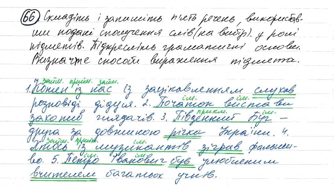 Вправа 66 українська мова 8 клас Заболотний 2016
