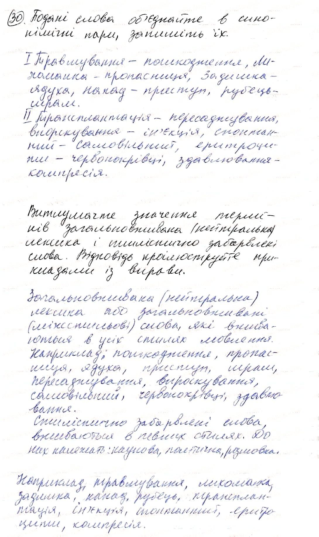 Вправа 30 українська мова 8 клас Глазова 2016
