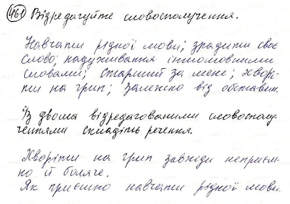 Вправа 461 українська мова 8 клас Глазова 2016