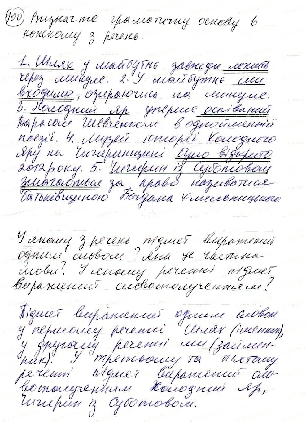 Вправа 100 українська мова 8 клас Глазова 2016