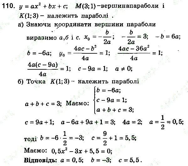 Вправа 110 алгебра 9 клас збірник задач Мерзляк 2017