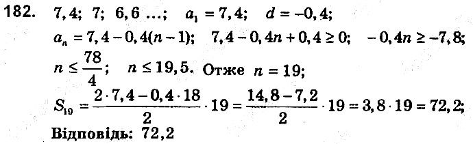 Вправа 182 алгебра 9 клас збірник задач Мерзляк 2017